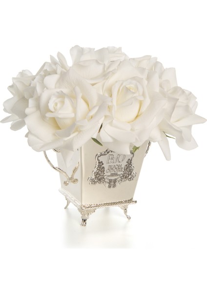 Silver Kare Beyaz 10 Gül