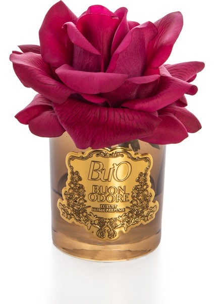 Amber Cam Gold Bordo Tek Gül Oda Kokusu