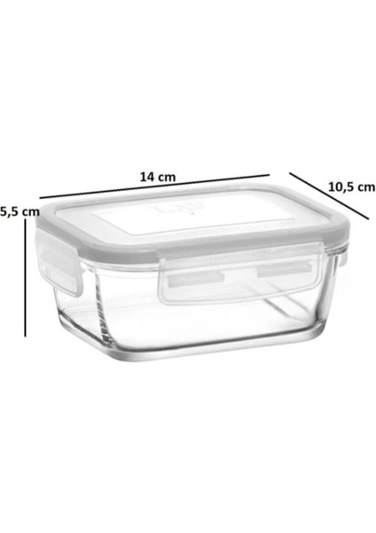 Fresco Kilitli Cam Saklama Kabı 8 Parça 400CC (FRS-237) Beyaz Kapaklı indirimleri