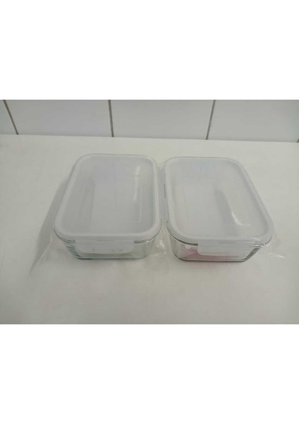 Feyzade Fresco Cam Kilitli Saklama Kabı 2'li Set Dikdötrgen (1200 CC)-(FRS-257) fiyatları