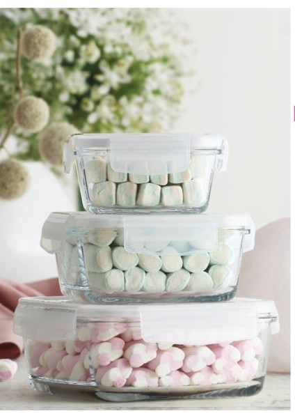 Fresco 3'lü Saklama Kabı Beyaz Kapak