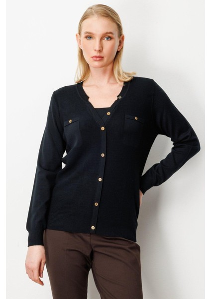 65357 Onteks V Yaka Hırka Görünümlü Kazak modelleri