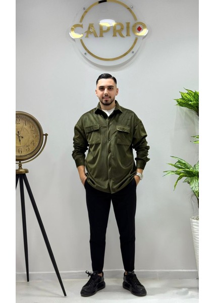Erkek Kadife Gömlek Yüksek Kaliteli Gömlek Oversize Kalıp Renk Solması Yapmaz fırsatları