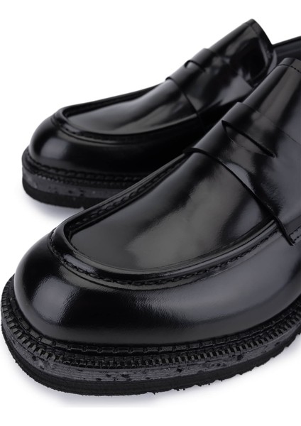 Erkek Hakiki Deri Siyah Açma Loafer Ayakkabı 987 222A Erk Ayk SK25-26 Sıyah Mat Acma modelleri