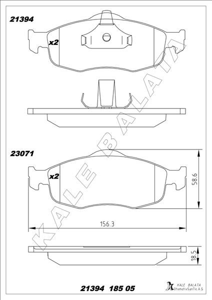 Ön Balata Escort Vı-Vıı 92-98 -Mondeo I-Iı 94-00 0986TB2697