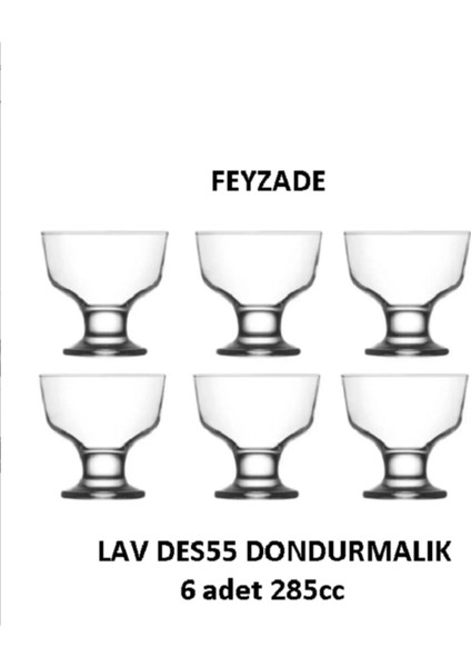 Tatlı ve Dondurma Kasesi Seti 6 Adet 285CC (DES55)