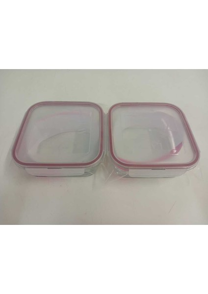 Feyzade Fresco Cam Kilitli Saklama Kabı 2’li Set 1150CC Kare (FRS-249)
