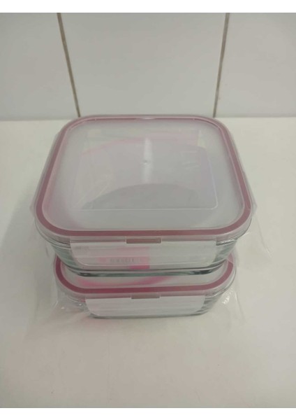 Feyzade Fresco Cam Kilitli Saklama Kabı 2’li Set 1150CC Kare (FRS-249) modelleri