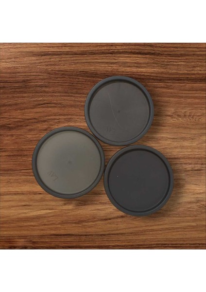 Feyzade Round Saklama Kabı (380 cc x 3 Adet) Antrasit Kapaklı indirimleri