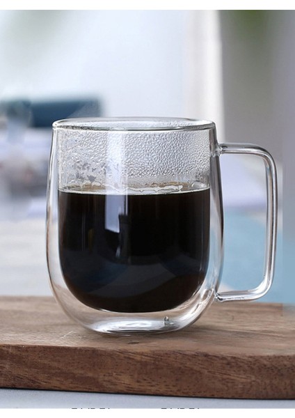 2 Adet Kahve Kupaları Latte - Amerikano Çift Cidarlı Bardak ve Kupa