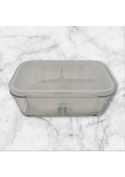 Feyzade Fresco Bölmeli Cam Kilitli Dikdörtgen Saklama Kabı 720CC Beyaz Kapaklı FRS-279 fiyatları