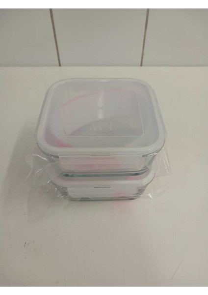 Feyzade Fresco Cam Kilitli Saklama Kabı 2’li Set 1150CC Kare (FRS-249)