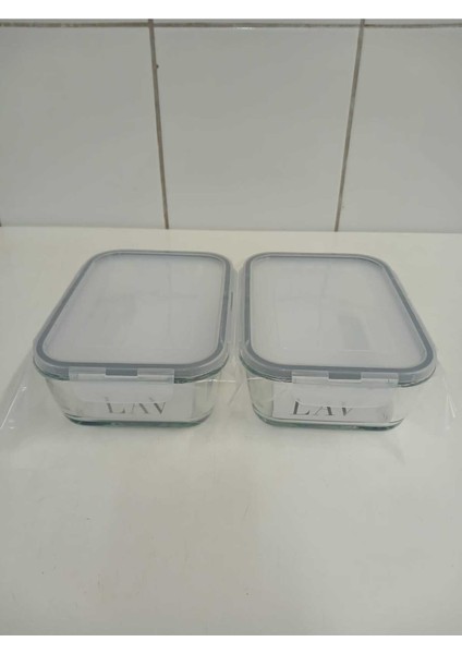 Feyzade Fresco Cam Kilitli Saklama Kabı 2'li Set Dikdötrgen (1200 CC)-(FRS-257) modelleri