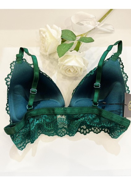Yarım Dolgulu Önden Bağlamalı Dantelli Bralet Sütyen