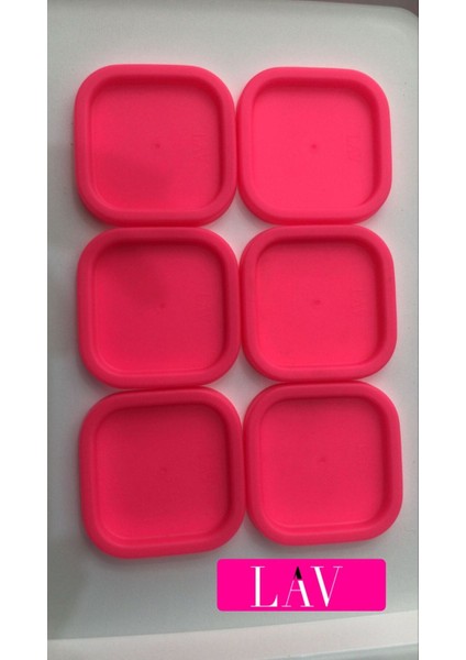 6 Adet Yedek Saklama Kabı Kapağı Pembe 6 Lı -270 cc