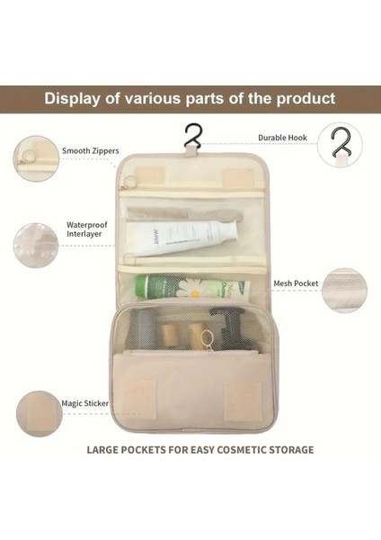 Pembe Çok Fonksiyonlu Makyaj ve Kozmetik Seyahat Çantası fırsatları