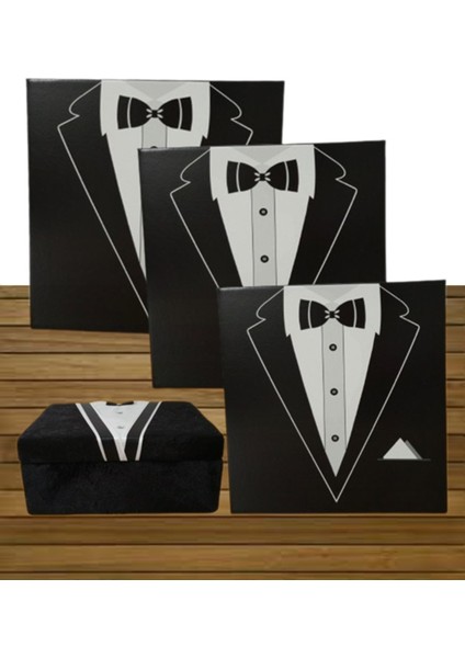 Şık 3'lü Bohça Kutusu Seti, Siyah Renk, Zarif ve Kullanışlı Tasarım fiyatları