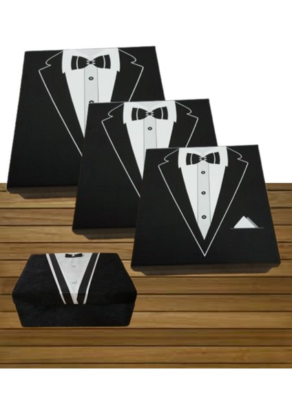 Şık 3'lü Bohça Kutusu Seti, Siyah Renk, Zarif ve Kullanışlı Tasarım modelleri