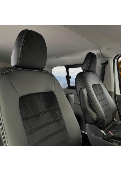 K-Design Volkswagen Transporter T7 4+1 Araca Özel Oto Koltuk Kılıfı - Taytüyü ve Deri fırsatları