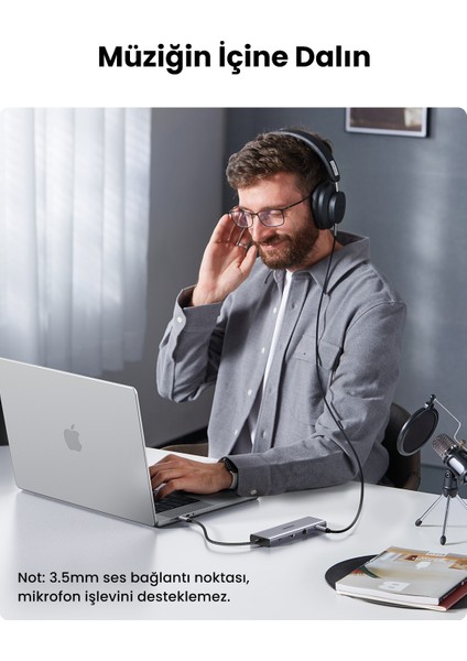 Type-C To 3*usb 3.0 4K/30Hz HDMI VGA Gigabit Ethernet Aux Sd Tf Kart Okuyucu Çoklayıcı Hub Adaptör