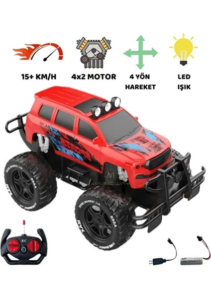 Uzaktan Kumandalı Şarjlı Off - Road Aracı U/k 1/12 - Kırmızı