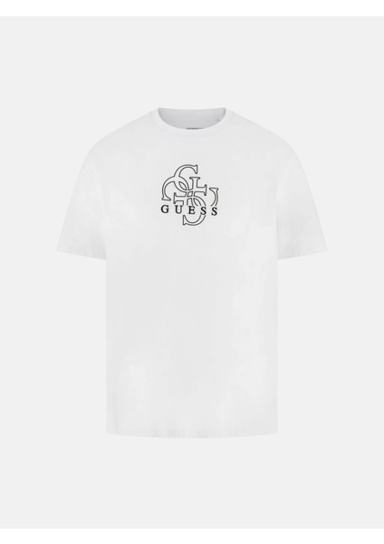 Quattro Erkek Beyaz Regular Fit T-Shirt M5BI76I3Z14-G011