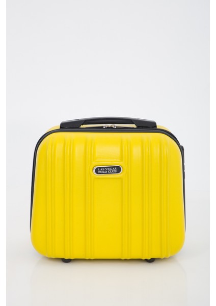 Sarı Dik Çizgi Model Abs Makyaj Çantası El Valizi, Şık ve Fonksiyonel Tasarım