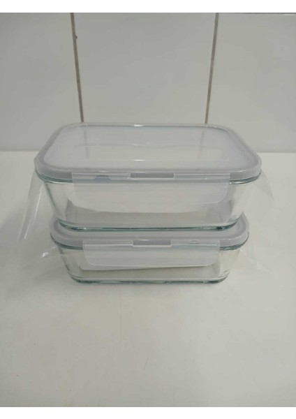 Feyzade Fresco Cam Kilitli Saklama Kabı 2'li Set Dikdötrgen (1200 CC)-(FRS-257) fiyatları