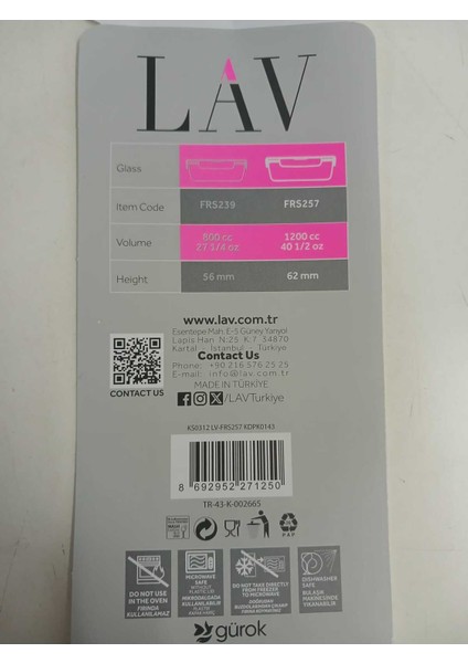 Feyzade Fresco Cam Kilitli Saklama Kabı 2'li Set Dikdötrgen (1200 CC)-(FRS-257) modelleri