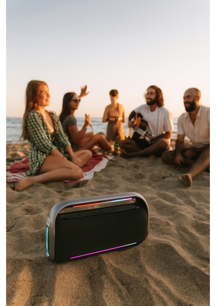 Rgb Işıklı Kablosuz Bluetooth Hoparlör – 18.000 Mah Batarya, Çift Mikrofonlu Karaoke Speaker, Güçlü Bass, Taşınabilir Party Speaker