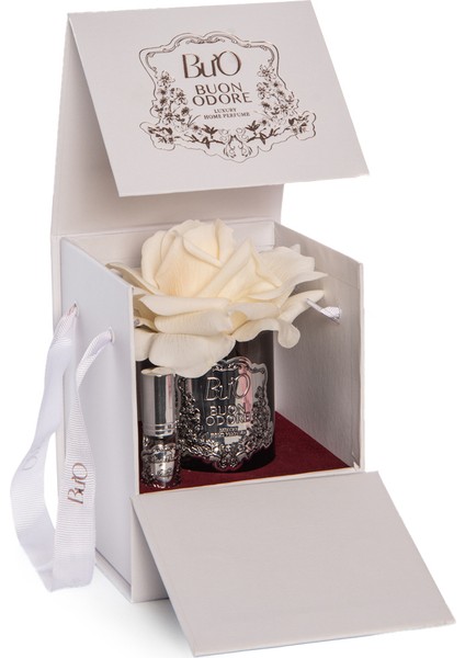 Füme Cam Silver Vazo Krem Tek Gül fırsatları