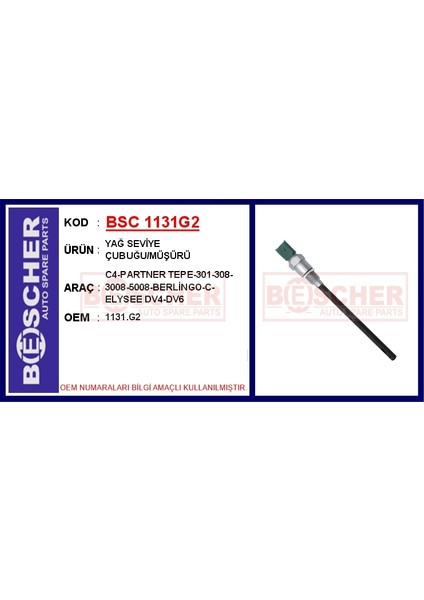 Motor Yağ Seviye Sensörü Müşürü P207-P208-P301-P307-P308-P2008-P3008-P5008-RZC-EXPERT-PARTNER- Berlıngo-C2-C3-C4-C5-Ds3-Ds4-Ds5-Jumpy-Xsara-Nemo 1.4-1.6 Hdı-Bluehdı 1.6 Thp-Vtı