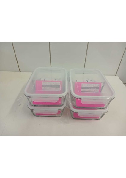 Feyzade Fresco Bölmeli Cam Kilitli Dikdörtgen Saklama Kabı 4'lü Set 1700CC Beyaz Kapaklı FRS-299 fiyatları