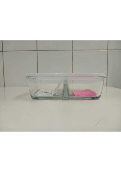 Feyzade Fresco Bölmeli Cam Kilitli Dikdörtgen Saklama Kabı 4'lü Set 1700CC Beyaz Kapaklı FRS-299 indirimleri