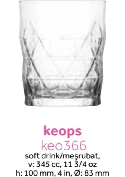 Keops 6"lı Meşrubat---Viski Bardağı fiyatları