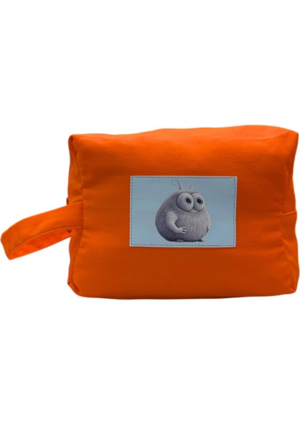 Turuncu Fermuarlı Çok Amaçlı Kozmetik Organizer Çantası