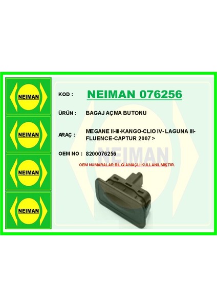 Bagaj Açma Butonu Megane Iı-Iıı-Kango-Clıo Iv- Laguna Iıı-Fluence-Captur 2007 >