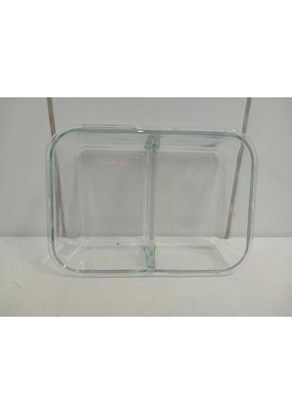 Feyzade Fresco Cam Kilitli Dikdörtgen Saklama Kabı 1 Adet 1700CC Beyaz Kapaklı FRS-299