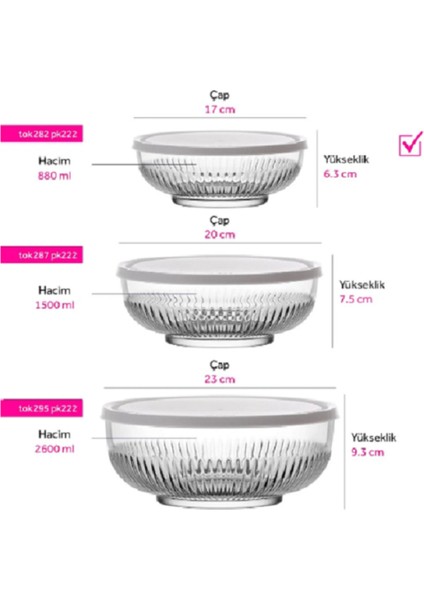 Feyzade Tokyo Saklama Kabı Seti 3'lü (2600CC-1500CC-880CC) Beyaz Kapaklı fiyatları