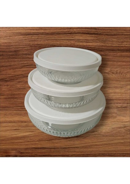 Feyzade Tokyo Saklama Kabı Seti 3'lü (2600CC-1500CC-880CC) Beyaz Kapaklı modelleri