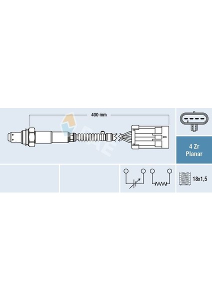 Oksijen Sensörü Omega A 2.0-2.0i 86-94 Frontera 2.0i 92-98 Aveo-Kalos-Lacettı 1.4 16V L95 Epıca 2.0
