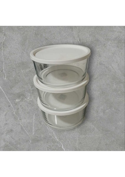 Feyzade Round Saklama Kabı (1490 cc x 3 Adet) Beyaz Kapaklı (LV-RND-217) fırsatları