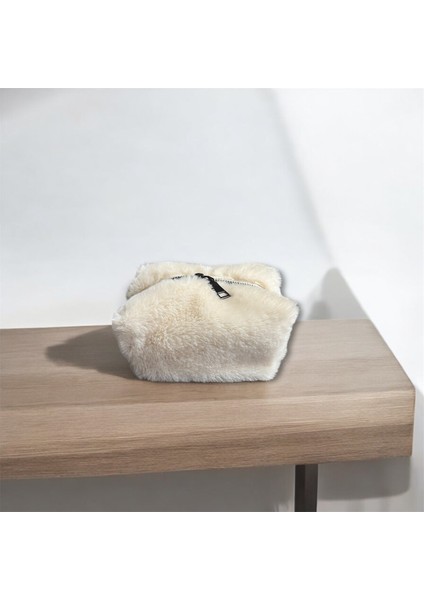 Yumuşak Peluş Makyaj ve Seyahat Çantası, 2'li Set Bej fırsatları