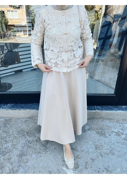 Örme Ceket Bej modelleri