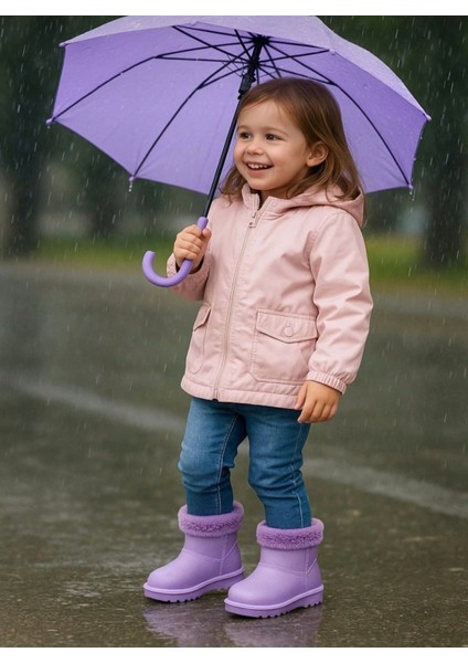 Kız Çocuk Yağmur Botu, Su Geçirmez Bot, Çocuk Hafif Tabanlı Bot, Yağmur Çizmesi
