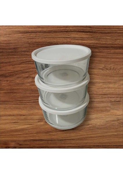 Feyzade Round Saklama Kabı (1490 cc x 3 Adet) Beyaz Kapaklı fiyatları