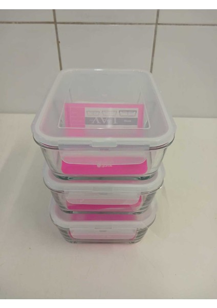 Feyzade Fresco Cam Kilitli Dikdörtgen Saklama Kabı 3'lü Set 1700CC Beyaz Kapaklı FRS-299 fırsatları