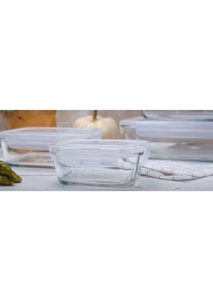 Cam Kilitli Saklama Kabı 3'lü Set 1900CC-YENI Seri Büyük Dikdörtgen Cam Saklama Kabı fırsatları