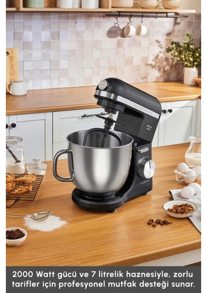 7l Siyah Hamur Yoğurma Makinesi, Güçlü ve Pratik, Mükemmel Sonuçlar modelleri
