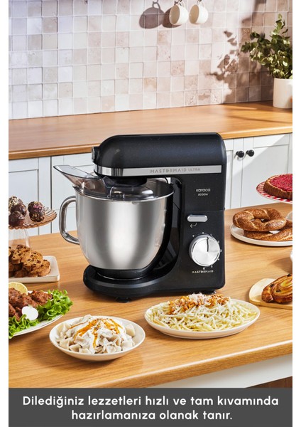 7l Siyah Hamur Yoğurma Makinesi, Güçlü ve Pratik, Mükemmel Sonuçlar